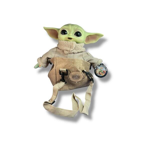 Mattel Star Wars The Child Grogu Plush with Satchel 11” Baby Yoda 2020 Disney - Picture 1 of 7